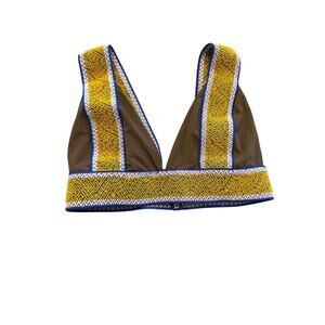 Elysiian Swim Bali Bikini Top in Brown and Gold Size Small